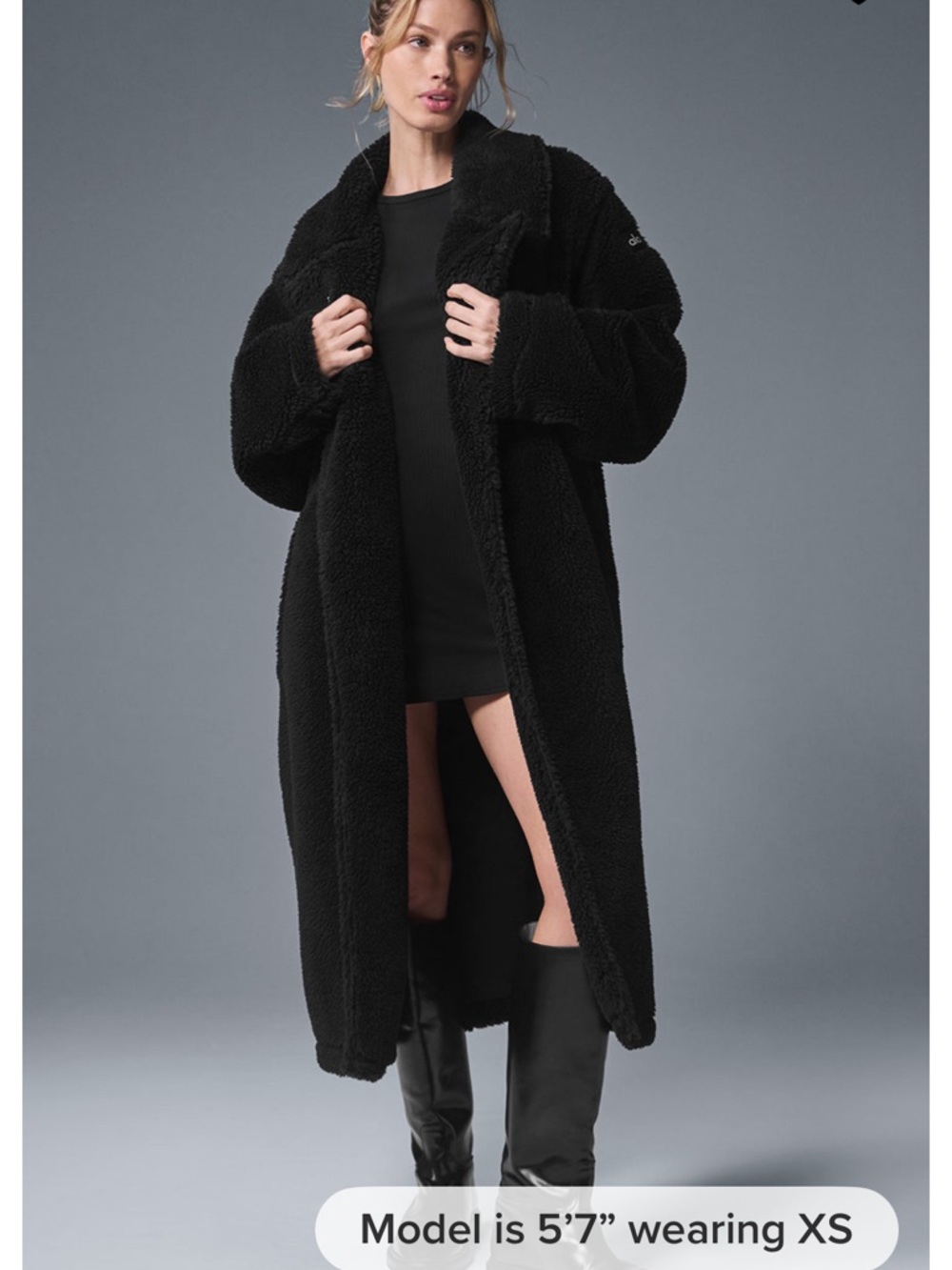 ALO Yoga Black Sherpa long coat